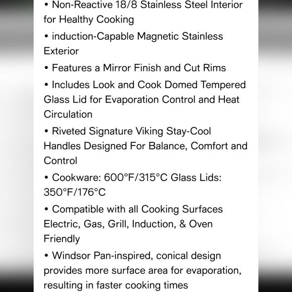 Viking Contemporary 3-Ply 8QT Stockpot w/Lid - Picture 7 of 10